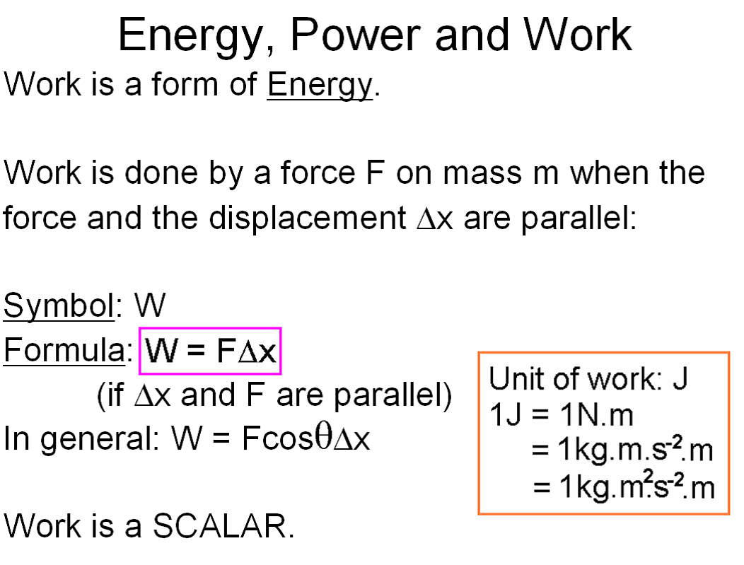work and energy physics calculator